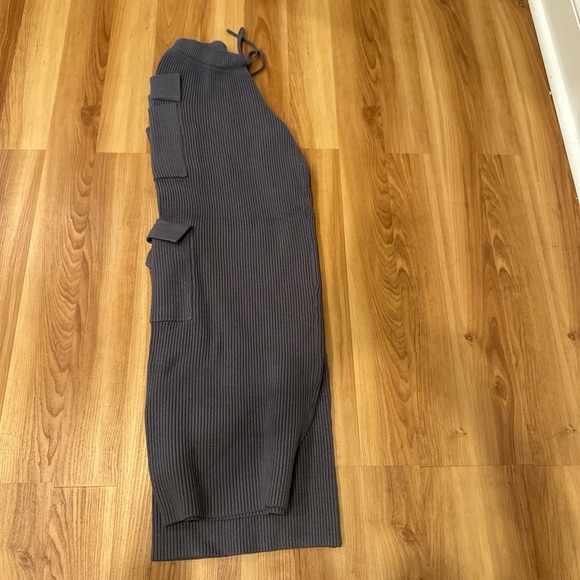 Edikted Gray Ribbed Joggers - Picture 3 of 4